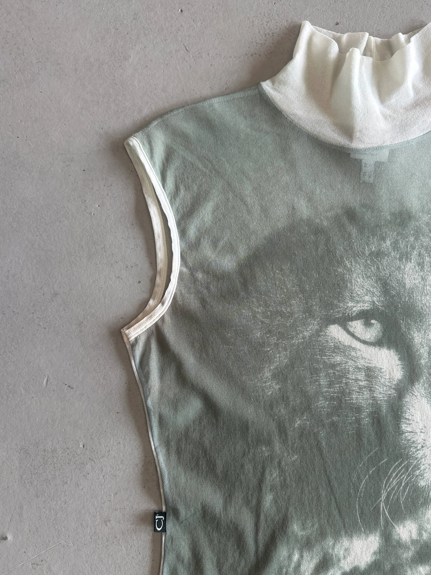 ROBERTO CAVALLI - 2000s BI-COLOUR MESH TOP