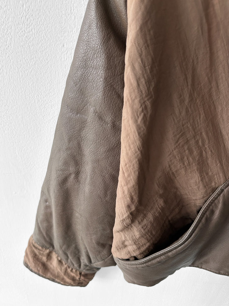 LA MATTA - 1980s PANELED CROP FIT JACKET WITH SHEARLING COLLAR