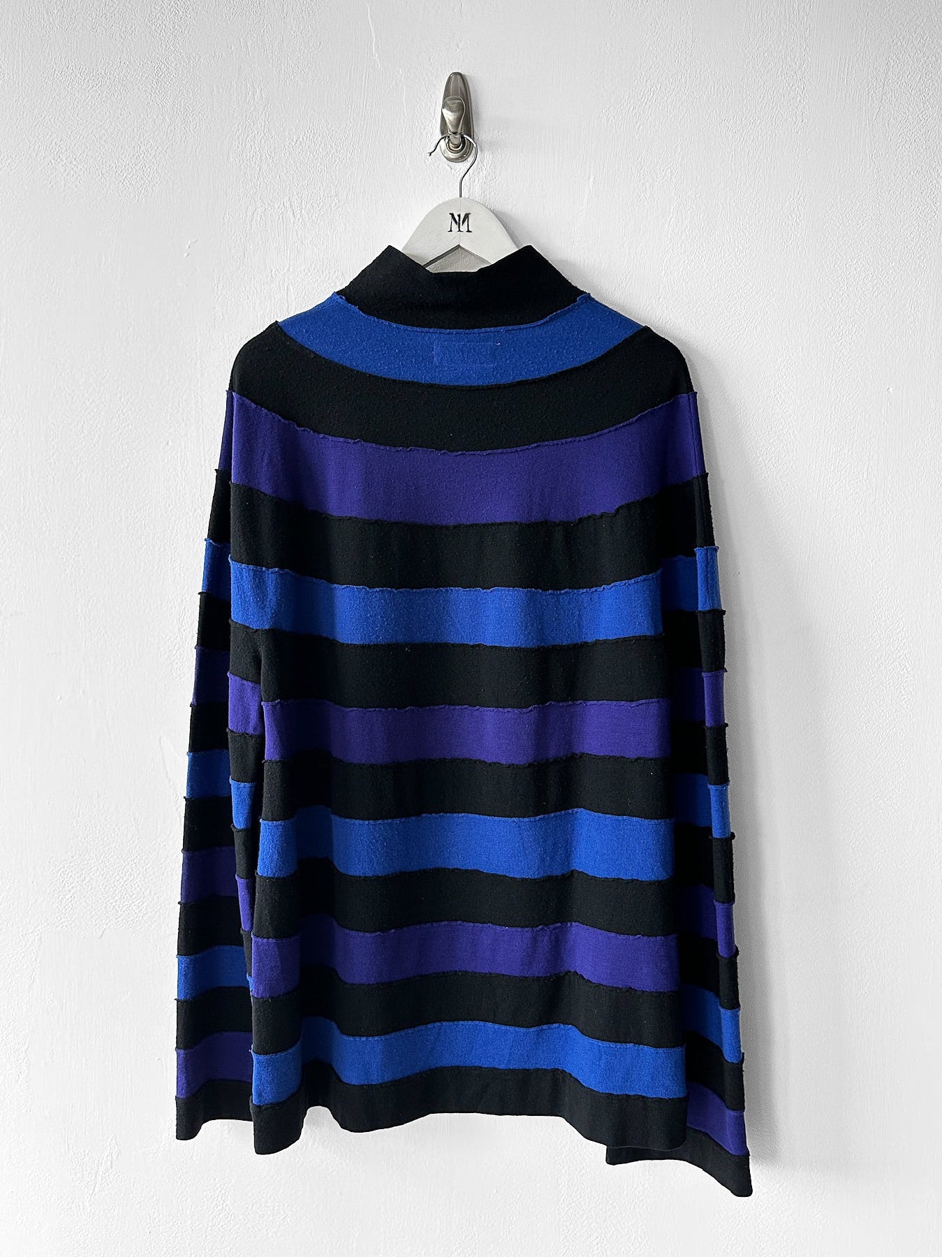 YOHJI YAMAMOTO - early 2000s STRIPED OVERSIZED KNIT JUMPER