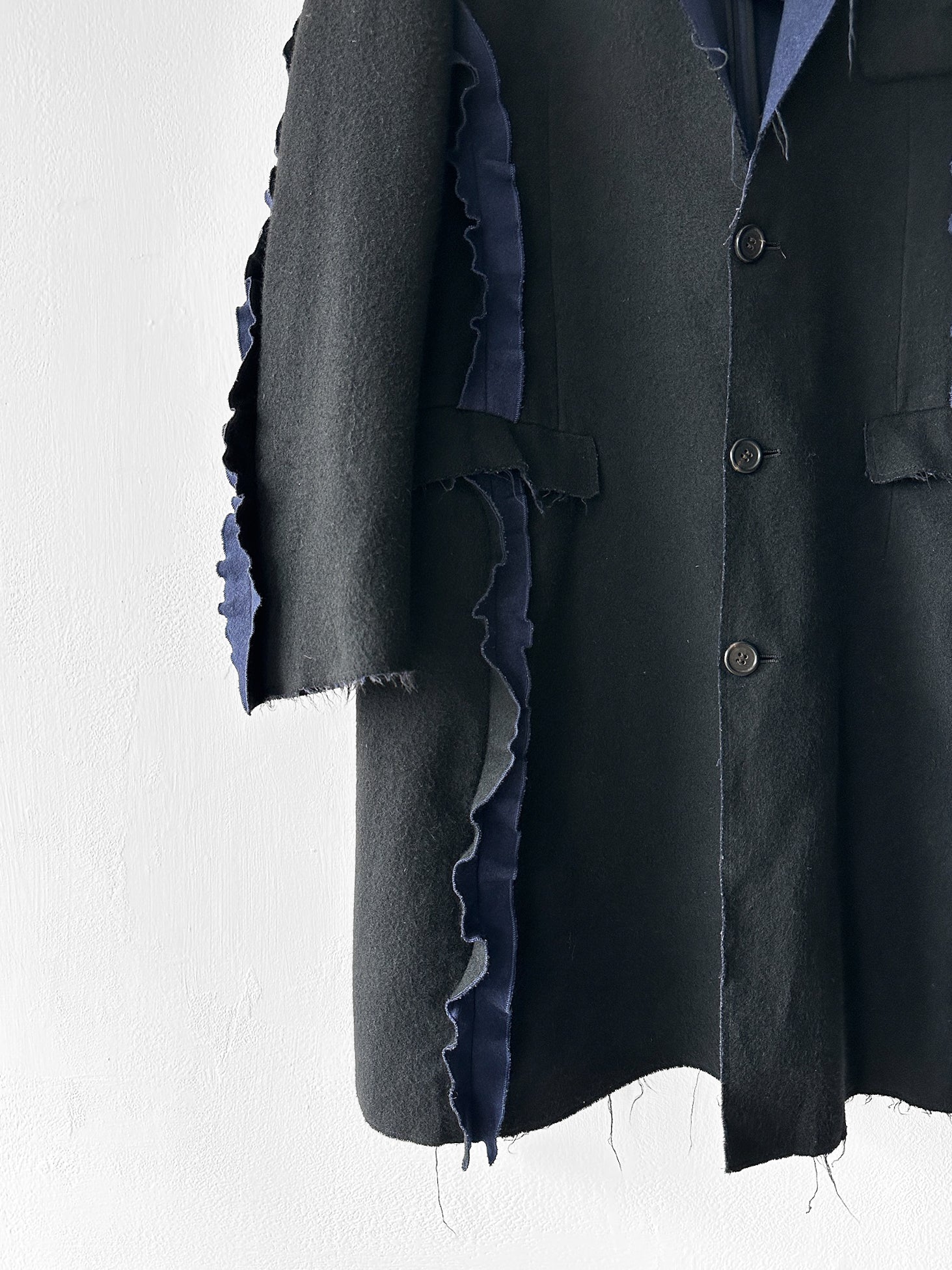 UNDERCOVER - F/W 2014 OVERSIZED DECONSTRUCTED WOOL COAT WITH RAW EDGES