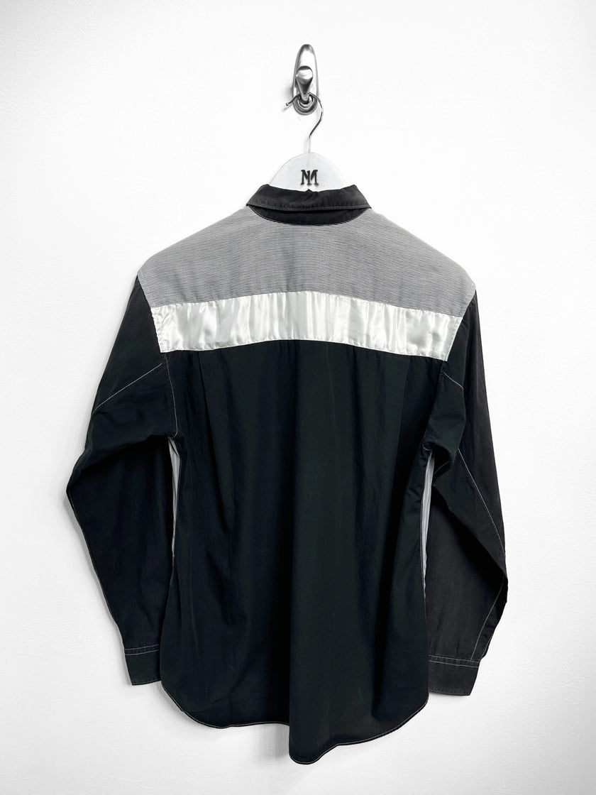 COMME DES GARÇONS - early 2000s PANELED LONG SLEEVE SHIRT WITH CONTRASTING SLEEVE AND BACK