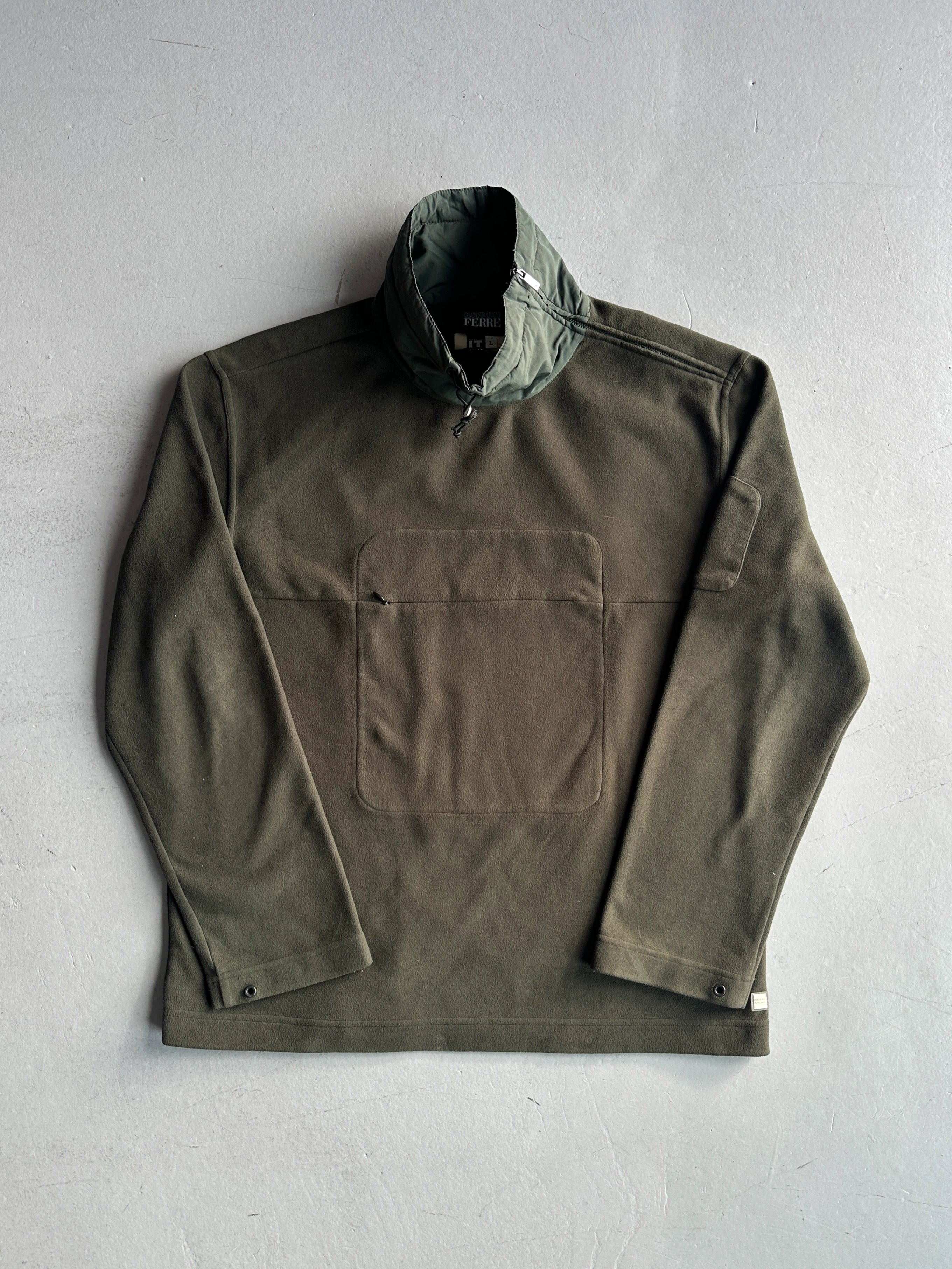 GIANFRANCO FERRÉ SPORT - 1990s SAMPLE FLEECE WITH CONTRASTING NYLON COLLAR