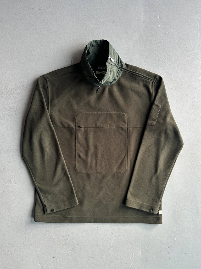 GIANFRANCO FERRÉ SPORT - 1990s SAMPLE FLEECE WITH CONTRASTING NYLON COLLAR