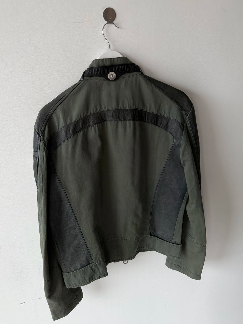 BIKKEMBERGS - S/S 2007 BIKER JACKET WITH LEATHER DETAILS
