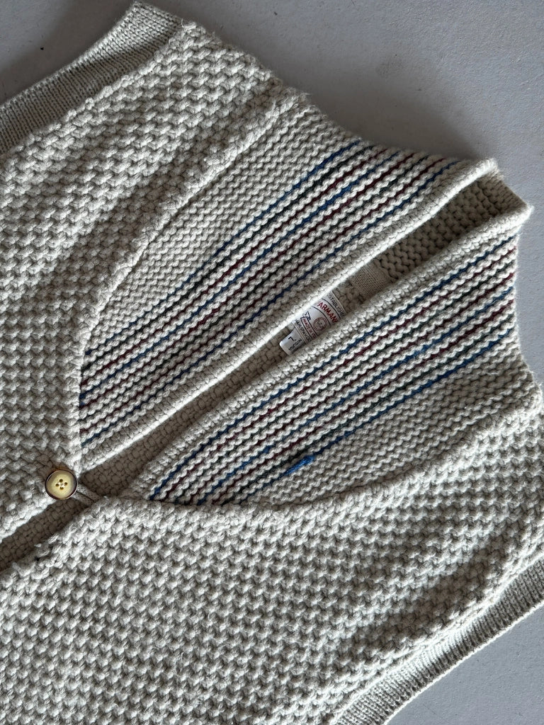 ARMANI JEANS 1990s CHUNKY KNIT BUTTONED GILET
