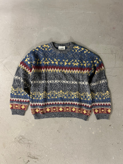 1990s GEOMETRIC JACQUARD JUMPER