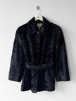 ARMANI JEANS - F/W 1996 FAUX SHEARLING JACKET WITH BELT AT WAIST
