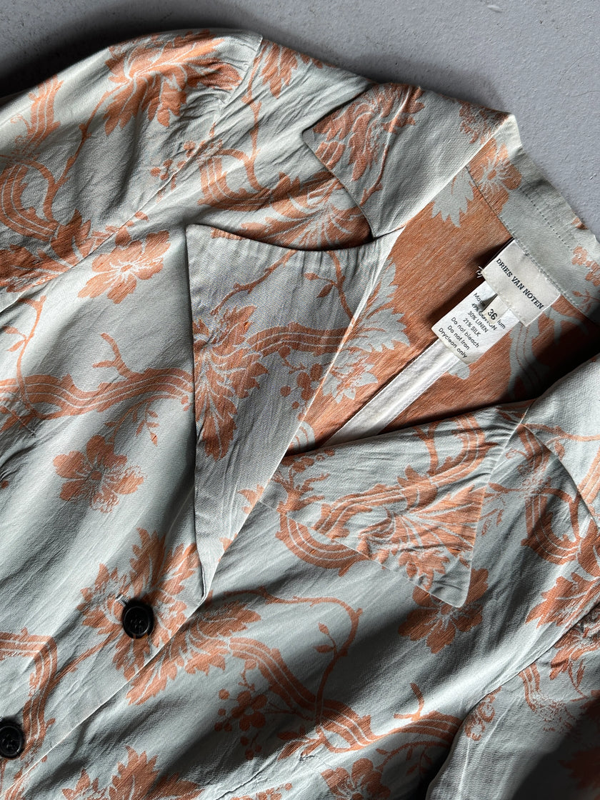 DRIES VAN NOTEN - 1990s FLORAL PATTERN LIGHT BLAZER