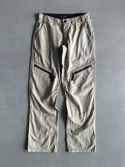 ARMANI JEANS - 1990s CONTRAST STITCHING REGULAR FIT TROUSERS