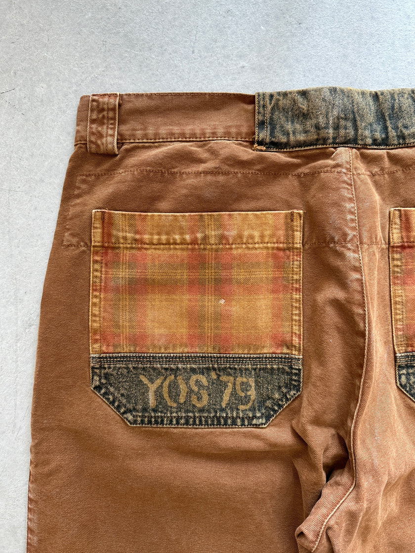 1980s SANDBLASTED JEANS WITH CONTRASTING POCKETS