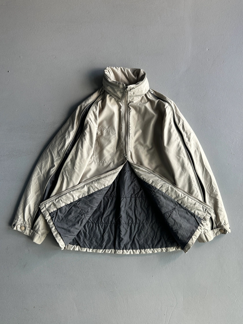 ARMANI JEANS - 1990s ZIPPED SLEEVE FUNNEL NECK JACKET