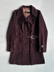 KATHARINE HAMNETT - 1990s VELVET BELTED TRENCH COAT
