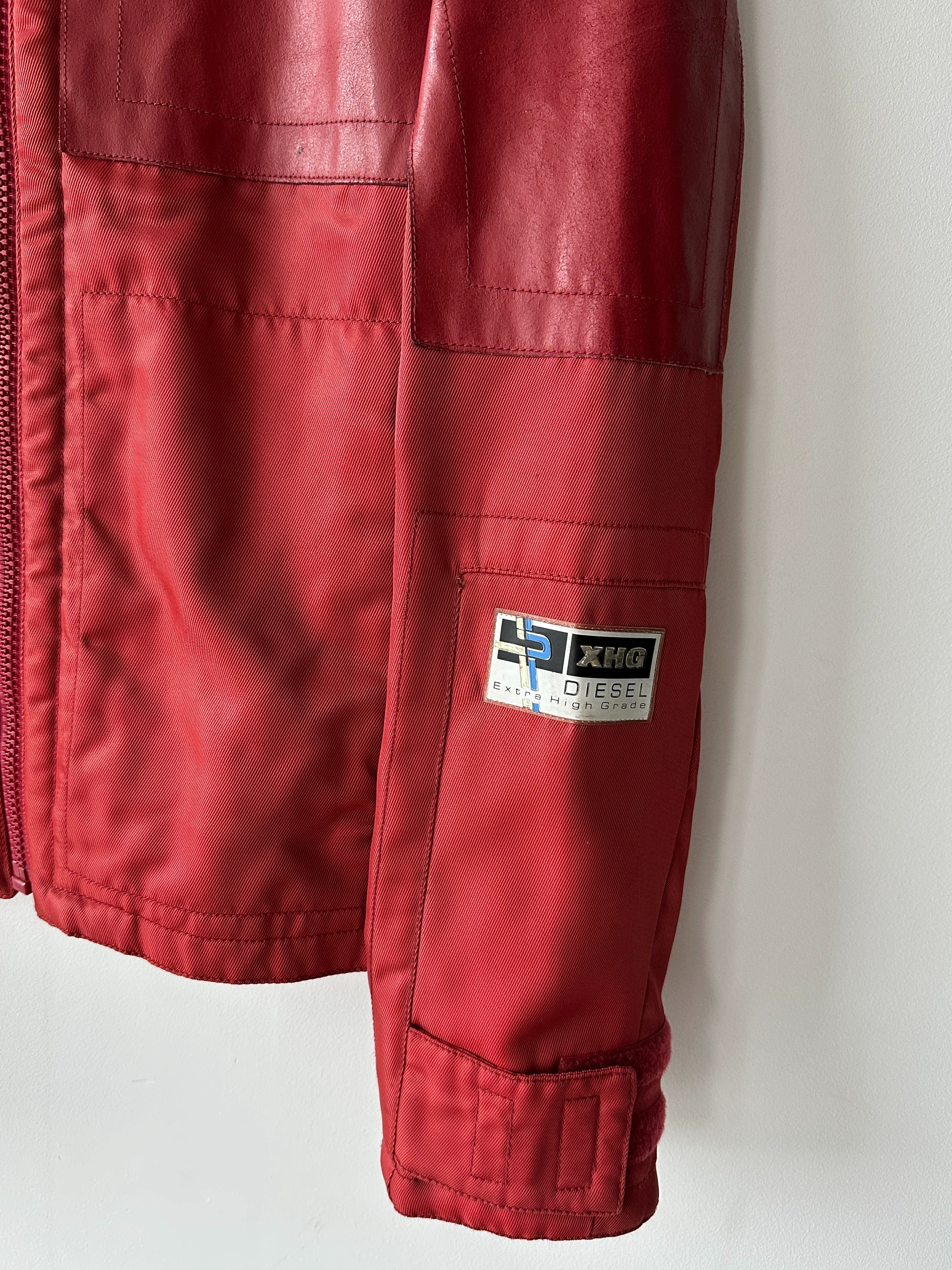 DIESEL - 1990s NYLON AND LEATHER RACER JACKET