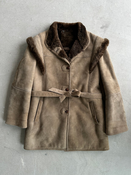 SHEARLING JACKET WITH BELT