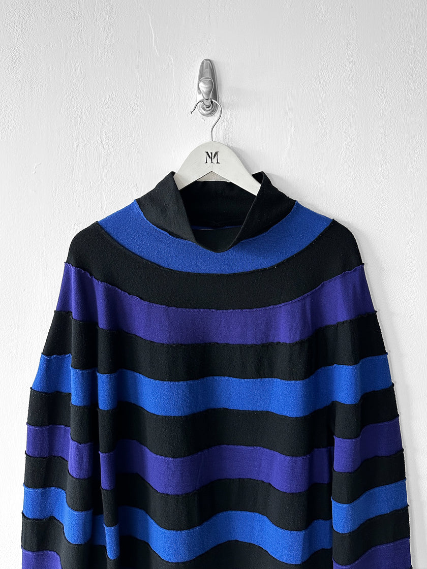 YOHJI YAMAMOTO - early 2000s STRIPED OVERSIZED KNIT JUMPER
