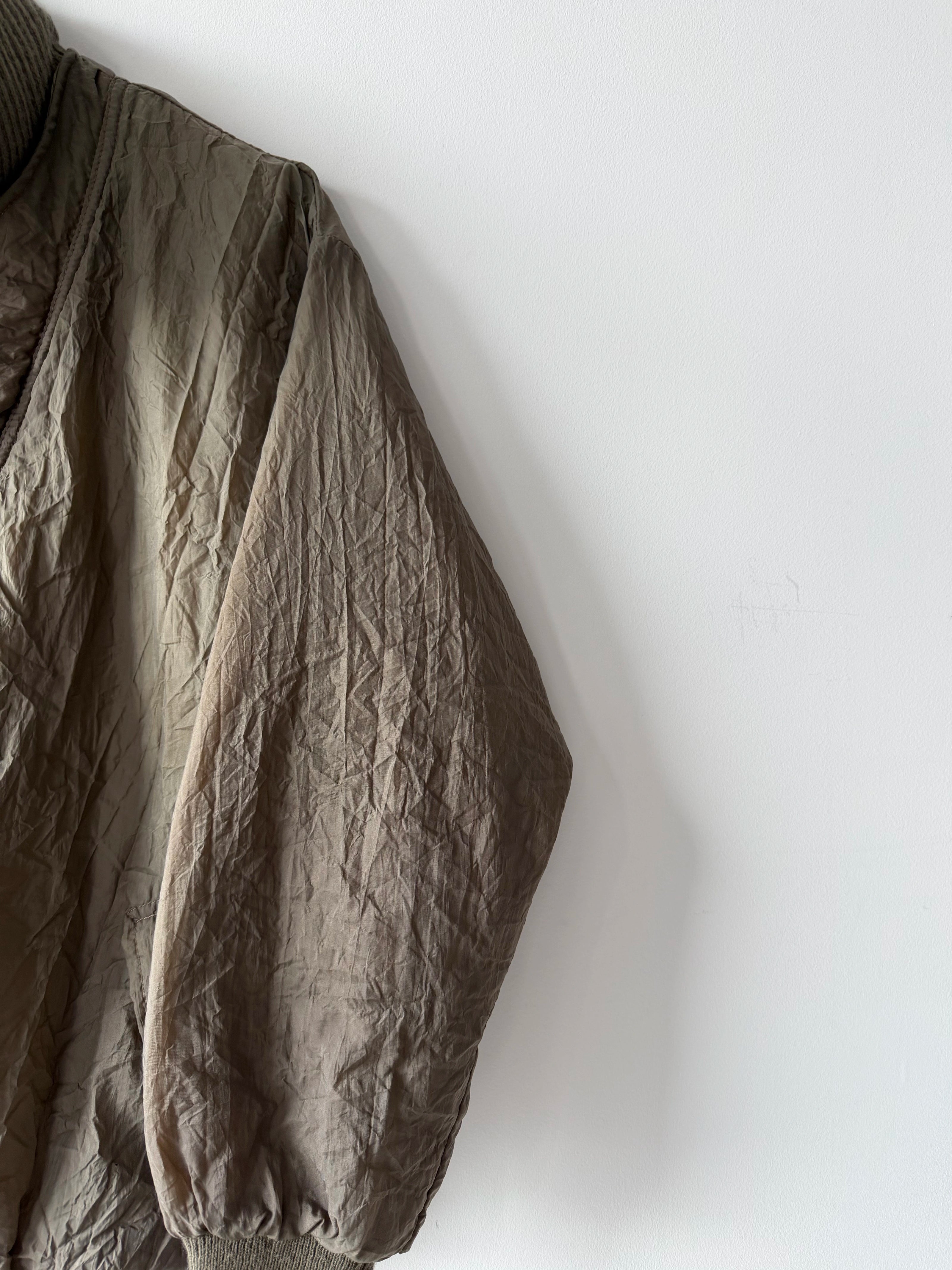 1980s BOXY FIT NYLON JUMPER WITH KNITTED FUNNEL NECK