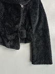 EMPORIO ARMANI - 1980s WAVED FAUX FUR BELTED JACKET