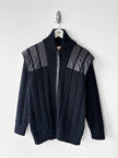 J.C. DE CASTELBAJAC X ICEBERG - late 1970s ZIPPED KNIT WITH COATED COTTON DETAILS