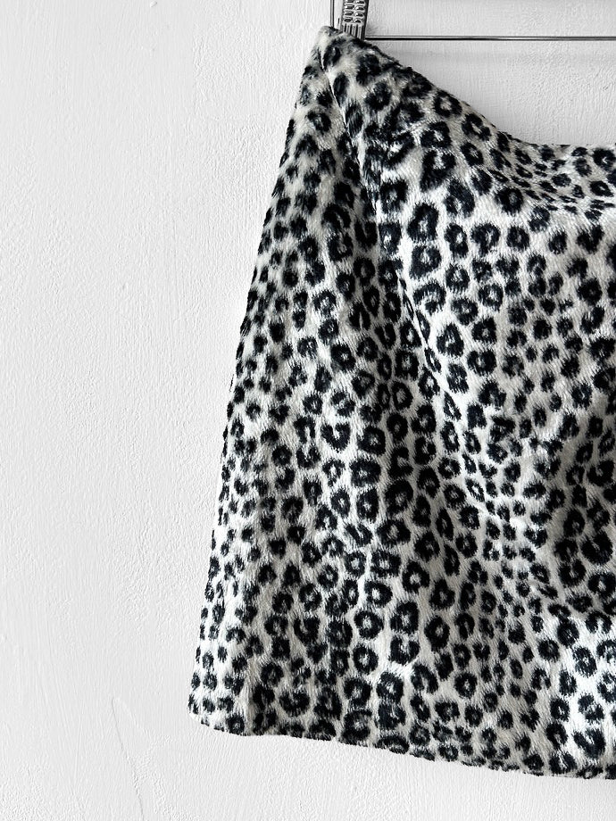 VERSUS BY GIANNI VERSACE - F/W 1994 LEOPARD PRINT FAUX FUR MINI SKIRT