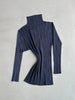 ISSEY MIYAKE PLEATS PLEASE - F/W 2004 HIGH NECK PLEATED LONG SLEEVE TOP