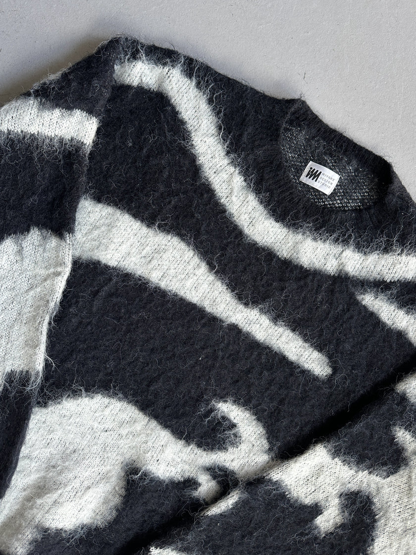 ISSEY MIYAKE - 1980s CREW NECK FUZZY WOOL OVERSIZED JUMPER