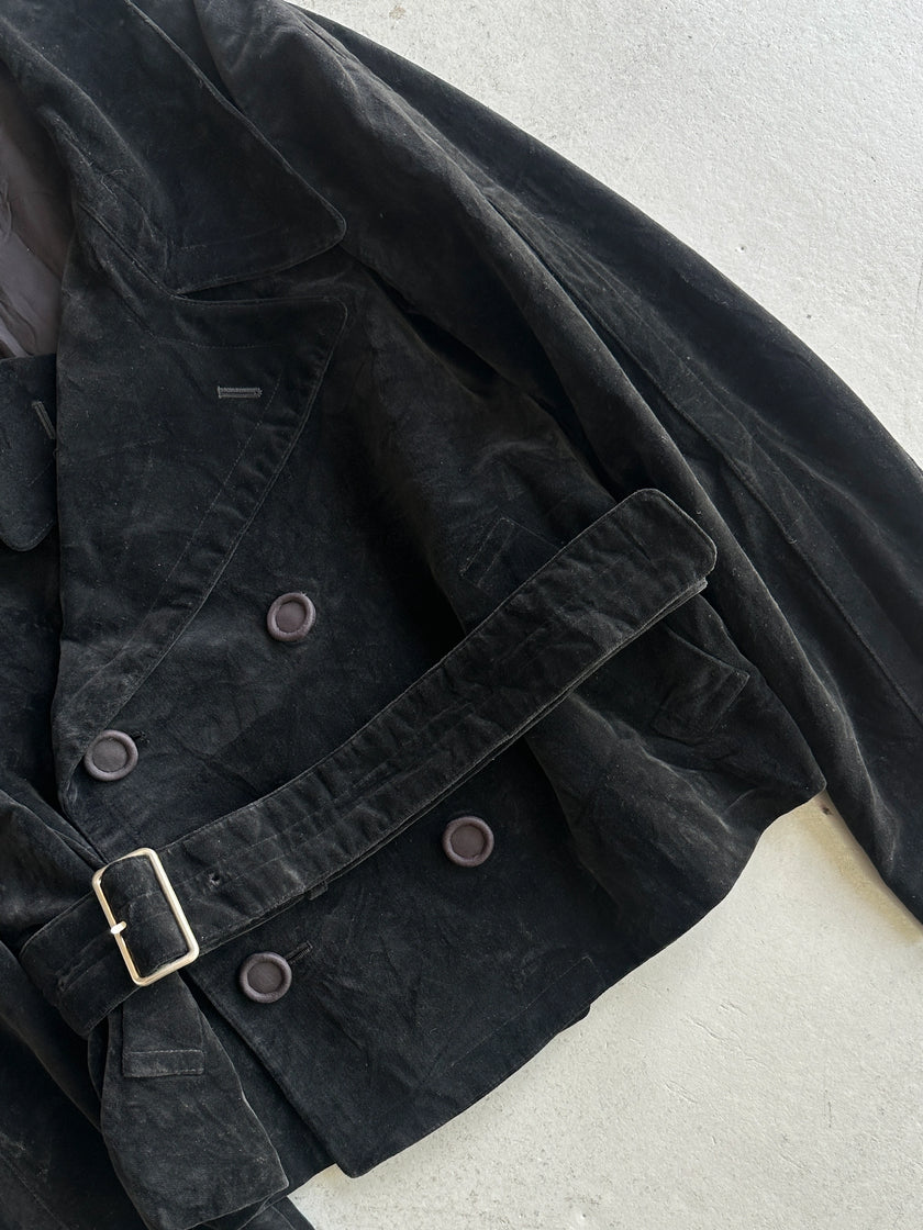 COMME DES GARÇONS - F/W 2001 DOUBLE BREASTED VELVET BELTED JACKET