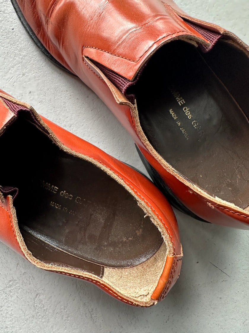 COMME DES GARÇONS - 1990s LEATHER POINTED SLIP ON SHOES
