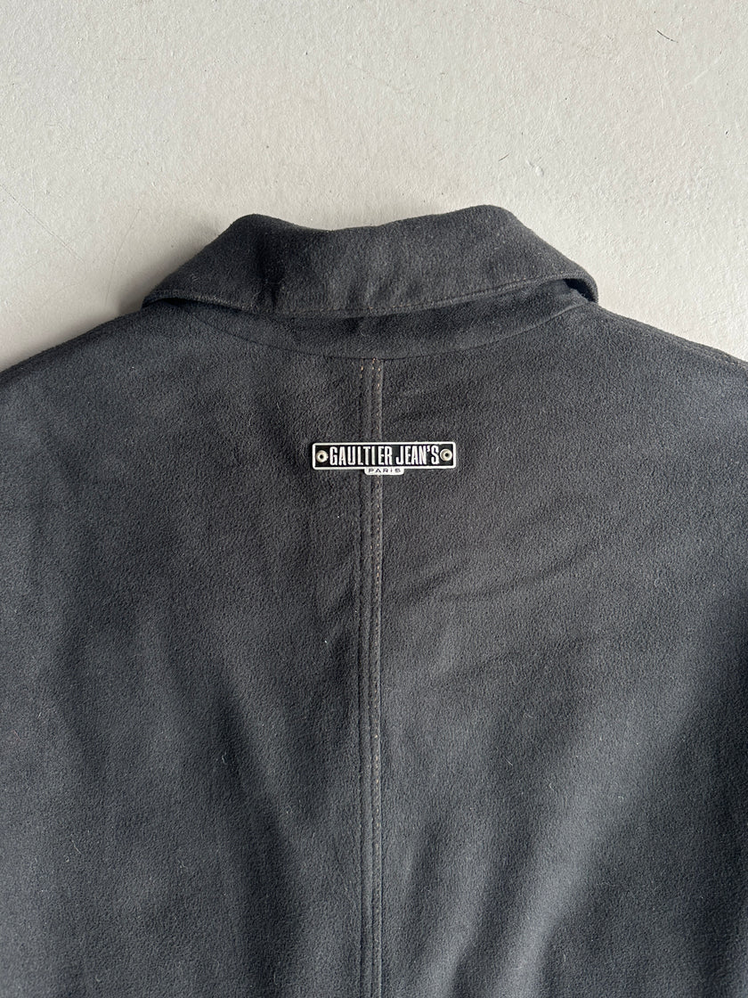 JEAN PAUL GAULTIER JEANS - 1990s LONG COAT WITH CONTRASTING SEAMS