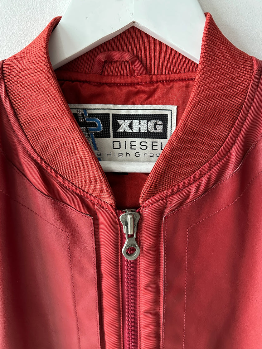 DIESEL - 1990s NYLON AND LEATHER RACER JACKET