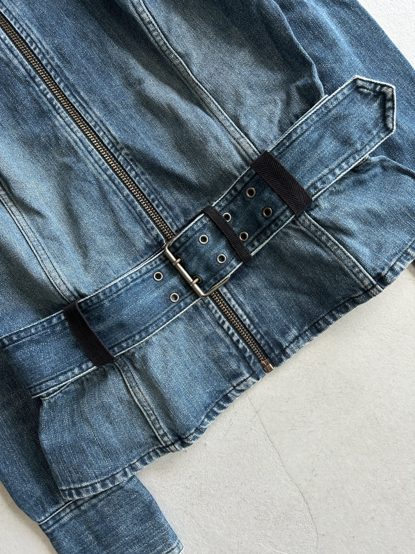 ARMANI EXCHANGE - 2000s BELTED DENIM JACKET