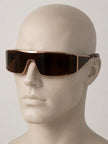 VALENTINO - early 2000s SHIELD SUNGLASSES WITH MIRRORED TEMPLES