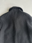 COMME DES GARÇONS TRICOT - A/W 1992 WOOL COAT WITH LEATHER FRONT STRINGS