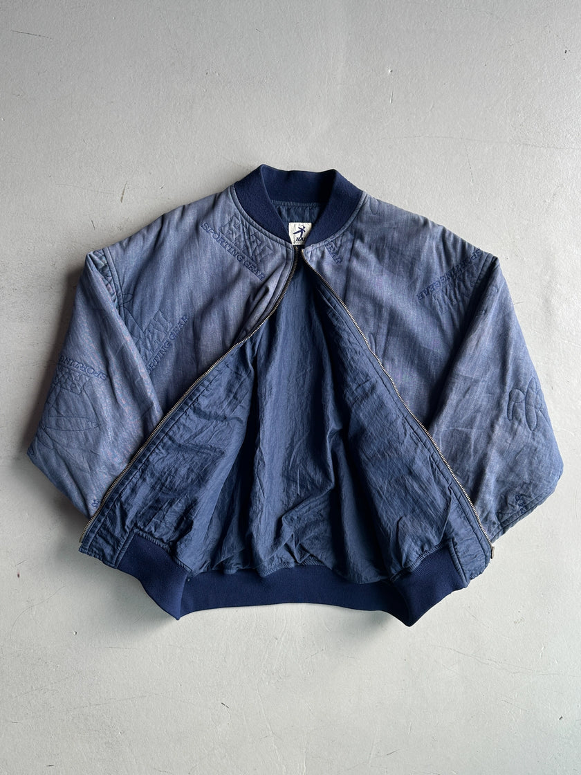 ISSEY MIYAKE HAI - 1980s ALL OVER EMBROIDERED LOGO  BOMBER JACKET