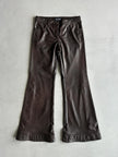 ARMANI JEANS - 2000s WIDE LEG DISTRESSED LEATHER TROUSERS