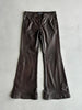 ARMANI JEANS - 2000s WIDE LEG DISTRESSED LEATHER TROUSERS