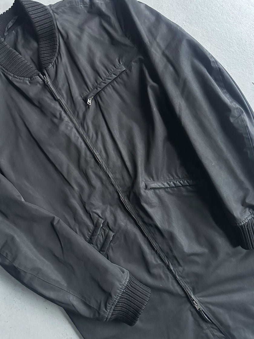 MARNI - early 2000s COATED COAT WITH KNIT COLLAR AND CUFFS