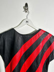 1980s LEATHER TOP WITH CONTRASTING FRONT
