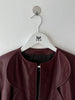 PIERRE CARDIN - 1990s SCULPTURAL OPEN FRONT LEATHER JACKET