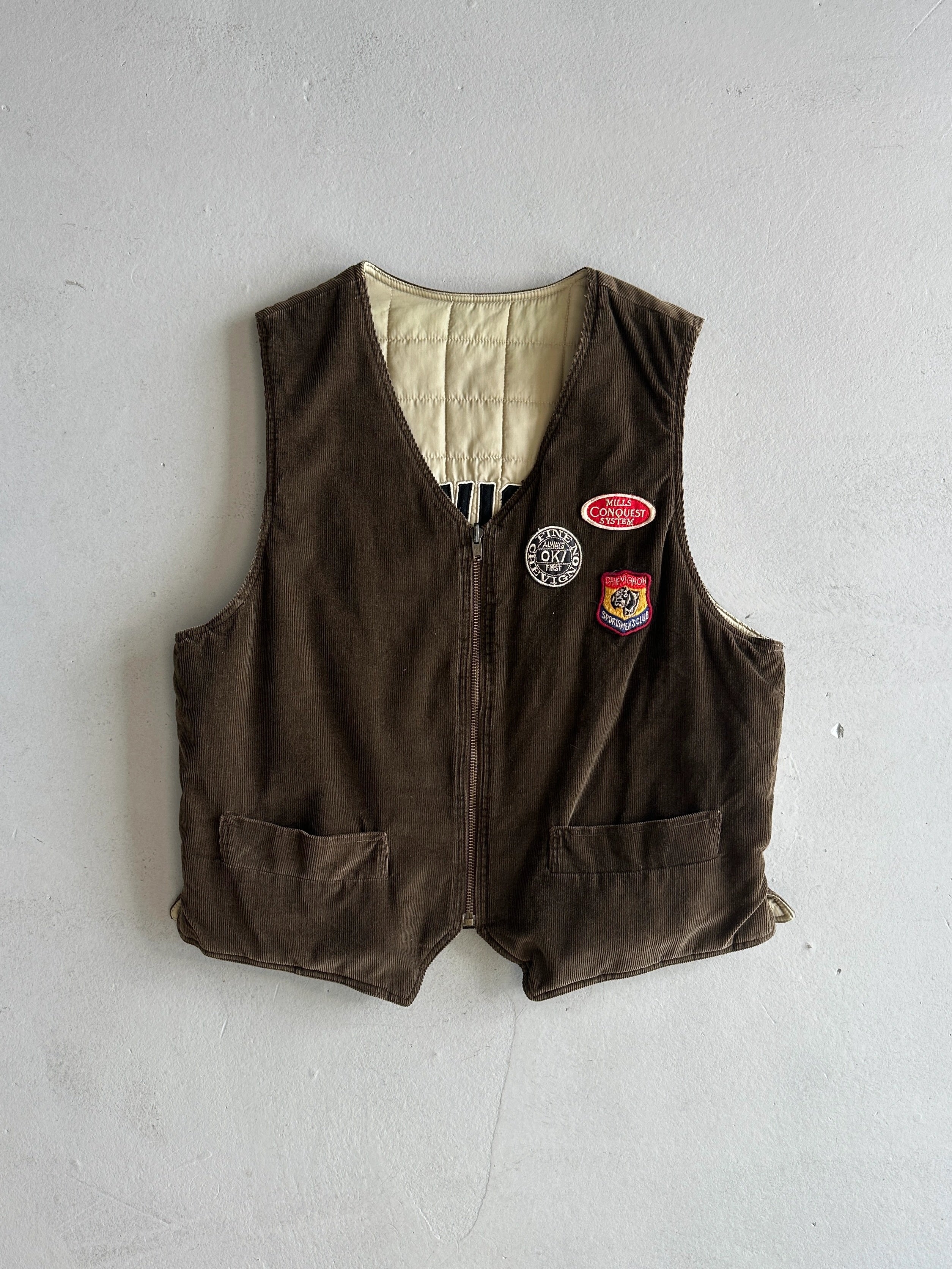 CHEVIGNON - 1990s REVERSIBLE ZIPPED GILET VEST