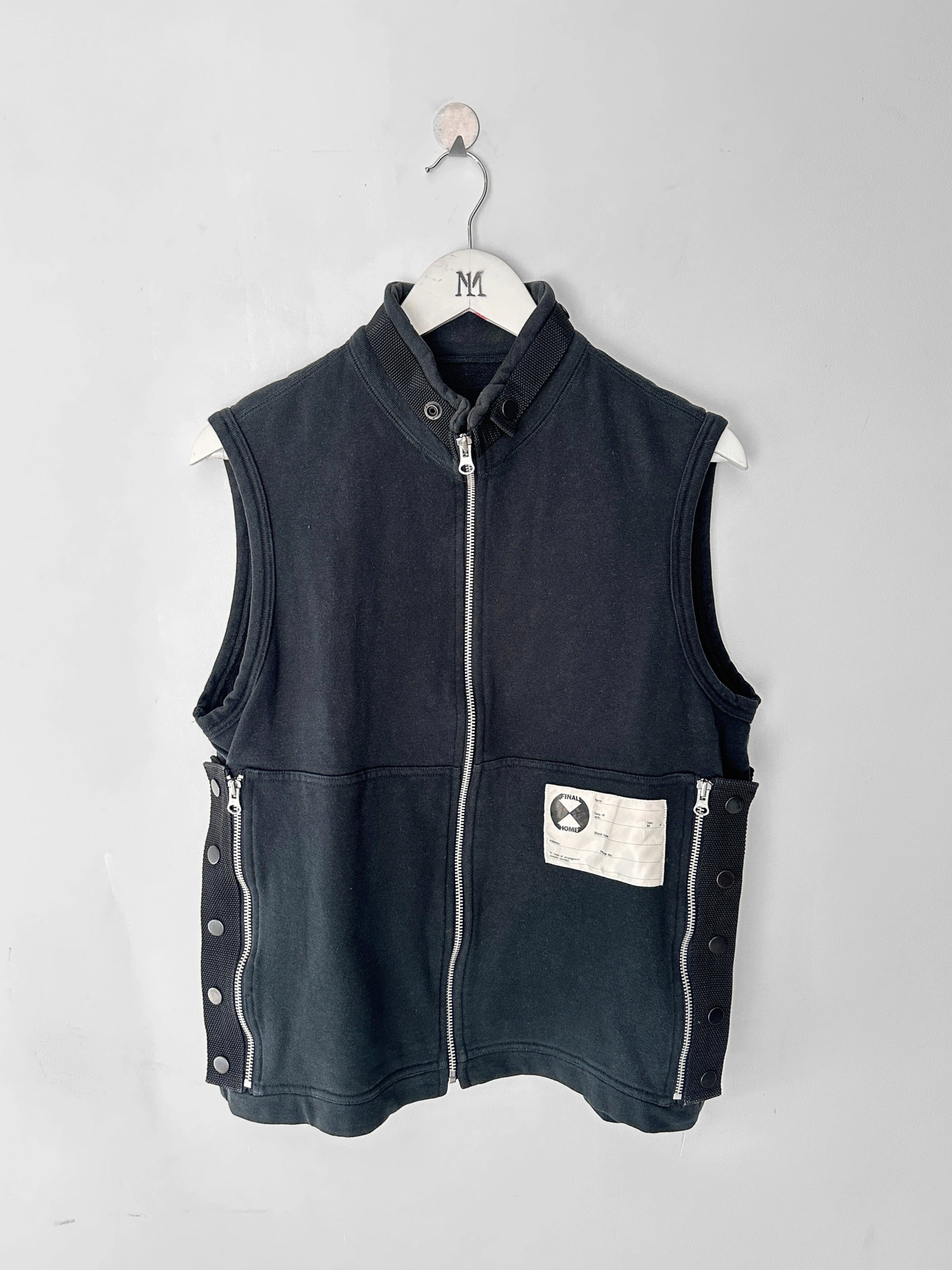 FINAL HOME - 1990s ZIPPED VEST WITH SIDE PANEL DETAILS