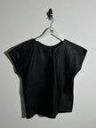 1980s LEATHER TOP WITH CONTRASTING FRONT