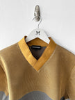 EMPORIO ARMANI - F/W 2013 PERFORATED V NECK TECHNICAL LONG SLEEVE TOP