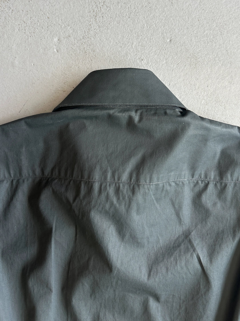 PRADA - F/W 1999 COATED COTTON BONDAGE SLEEVE SHIRT