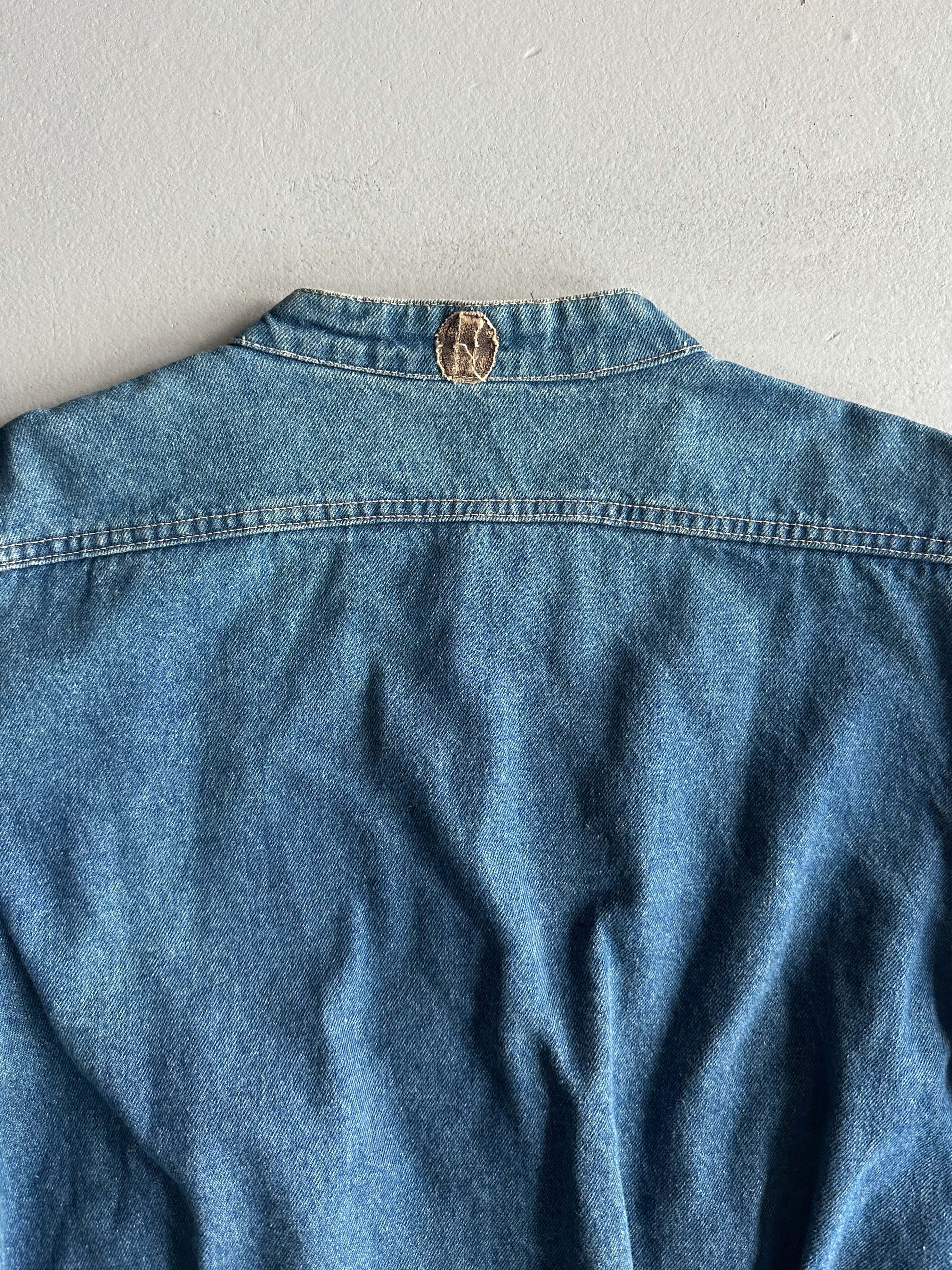 1980s 2 IN 1 DENIM JACKET GILET WITH REMOVABLE SLEEVE