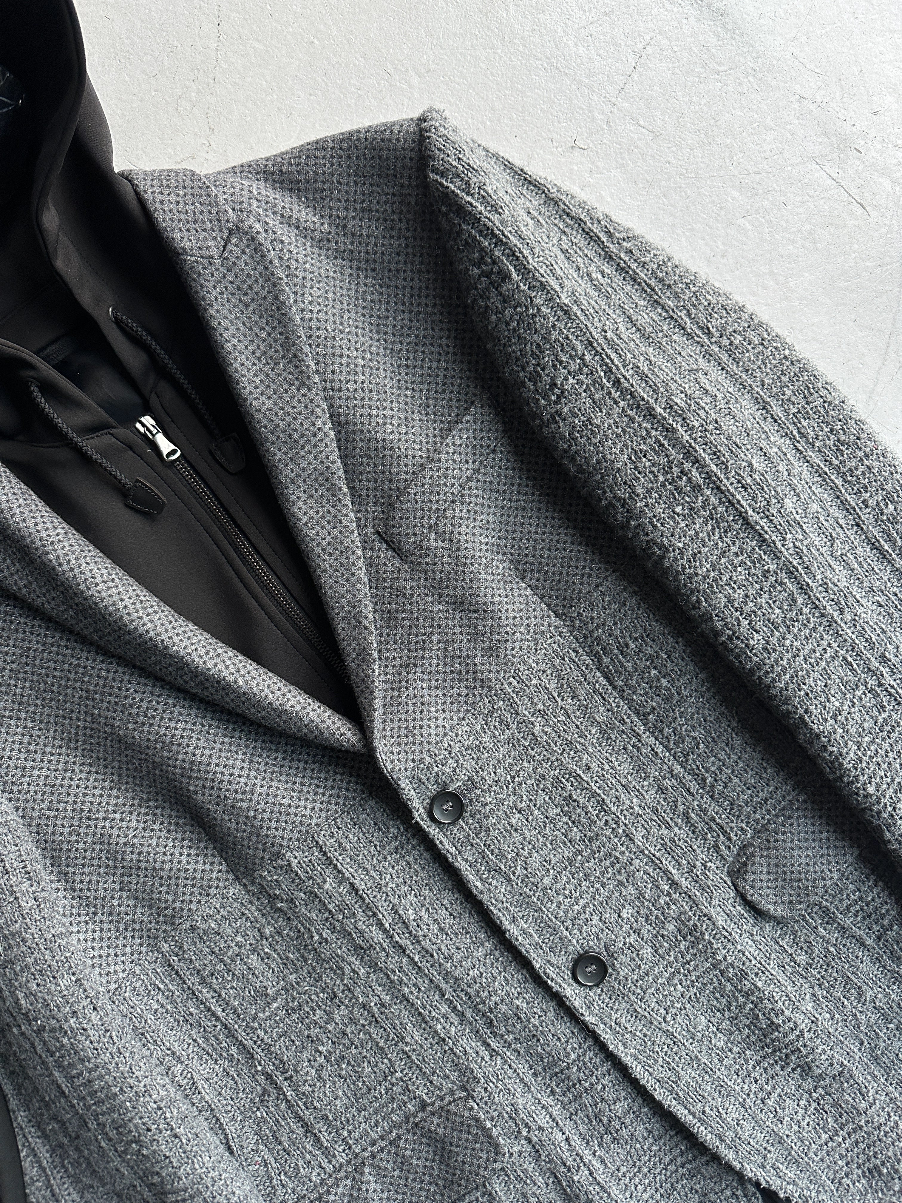DANIELE ALESSANDRINI - 2000s SLIM FIT BLAZER WITH REMOVABLE HOOD PANEL