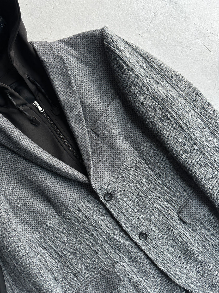 DANIELE ALESSANDRINI - 2000s SLIM FIT BLAZER WITH REMOVABLE HOOD PANEL