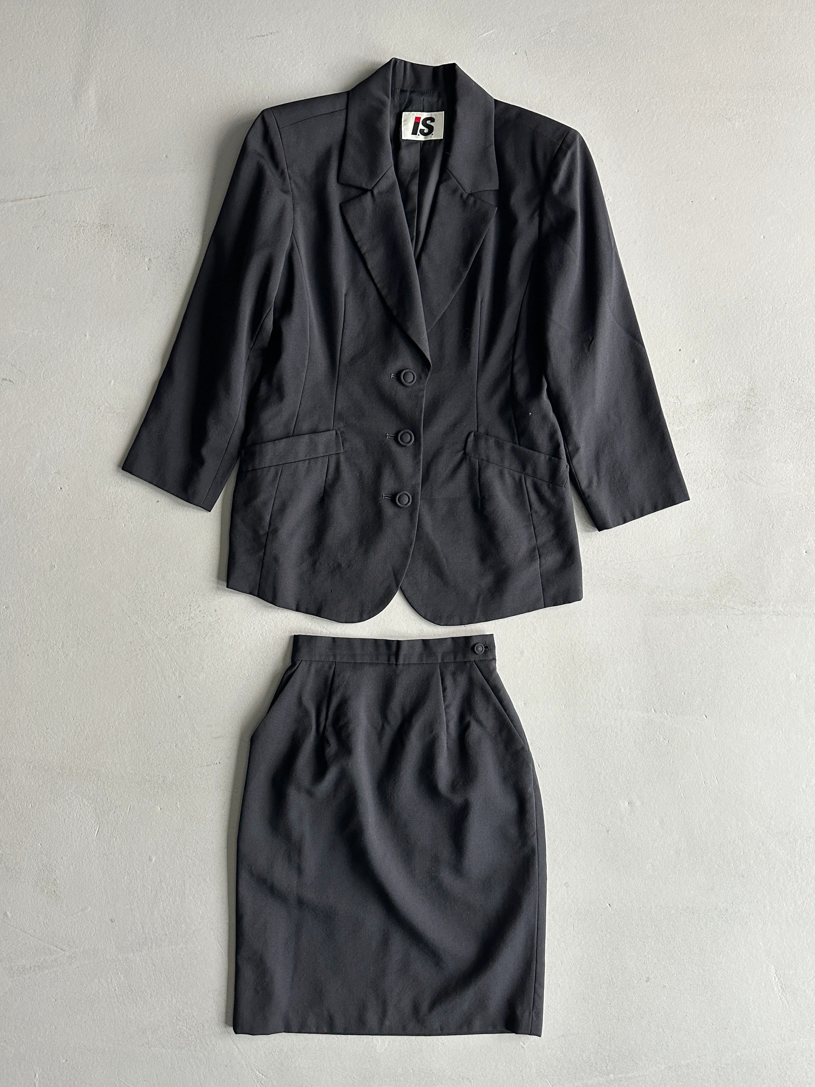 ISSEY MIYAKE IS X TSUMORI CHISATO - 1980s WOOL SUIT BLAZER AND MINI SKIRT