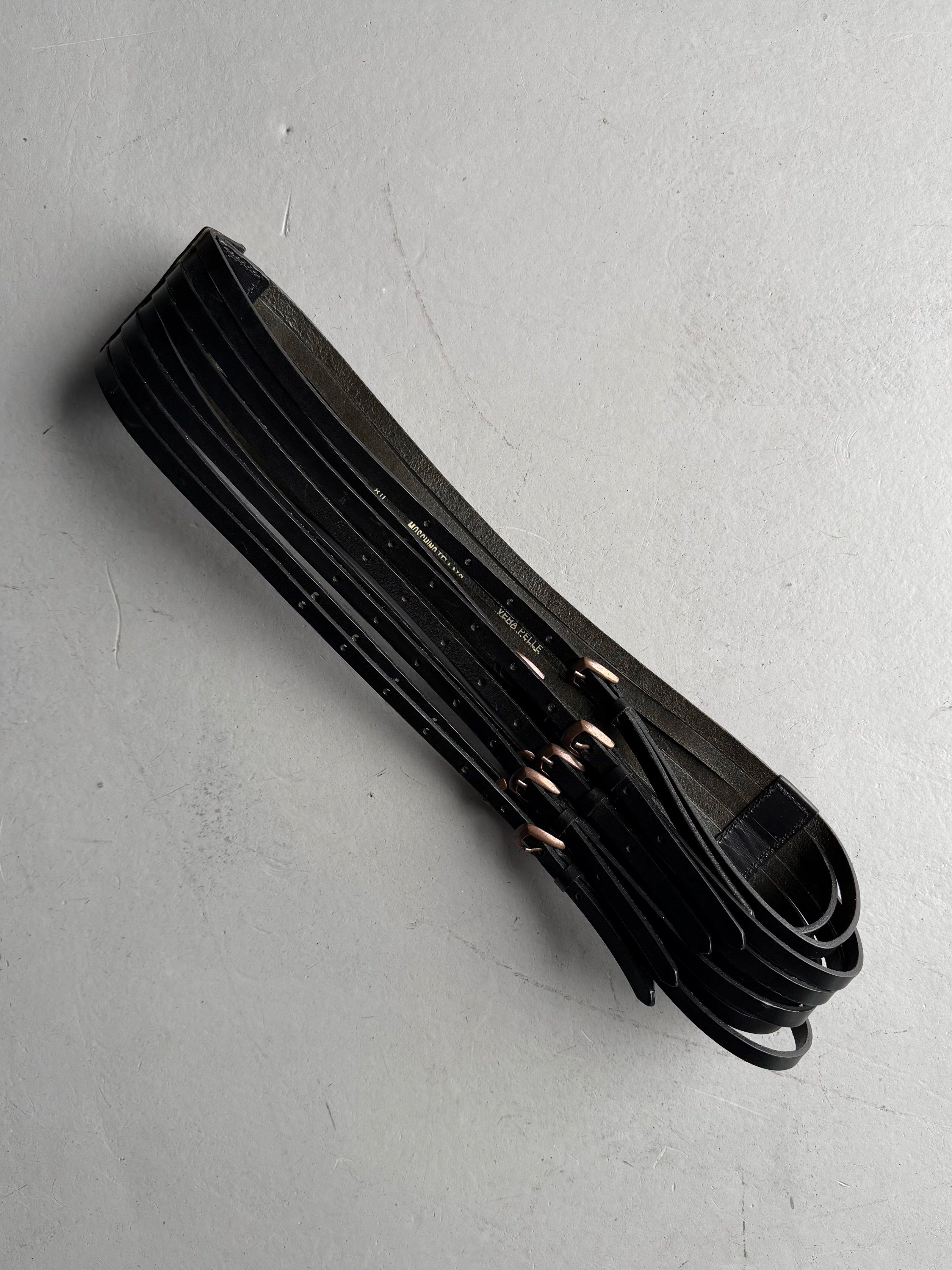 MOSCHINO - 1990s MULTI STRAP LEATHER BELT