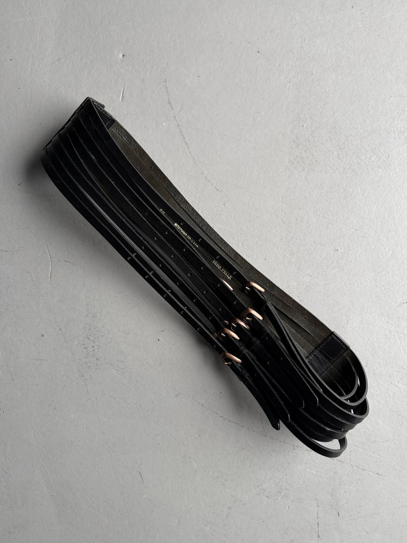 MOSCHINO - 1990s MULTI STRAP LEATHER BELT