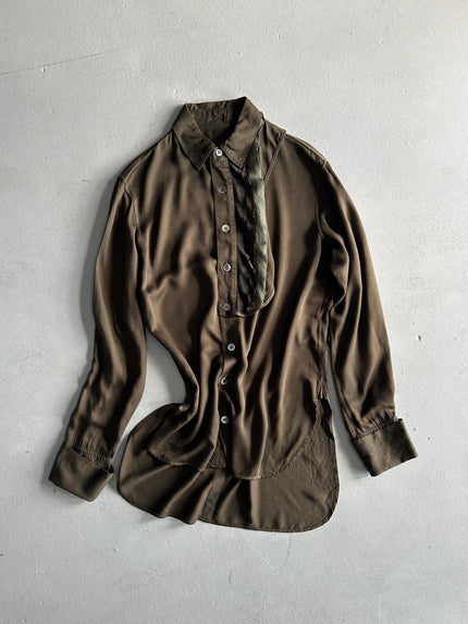 YOHJI YAMAMOTO Y'S - S/S 2001 ASYMMETRICAL SHIRT WITH DETACHABLE DETAIL AT COLLAR